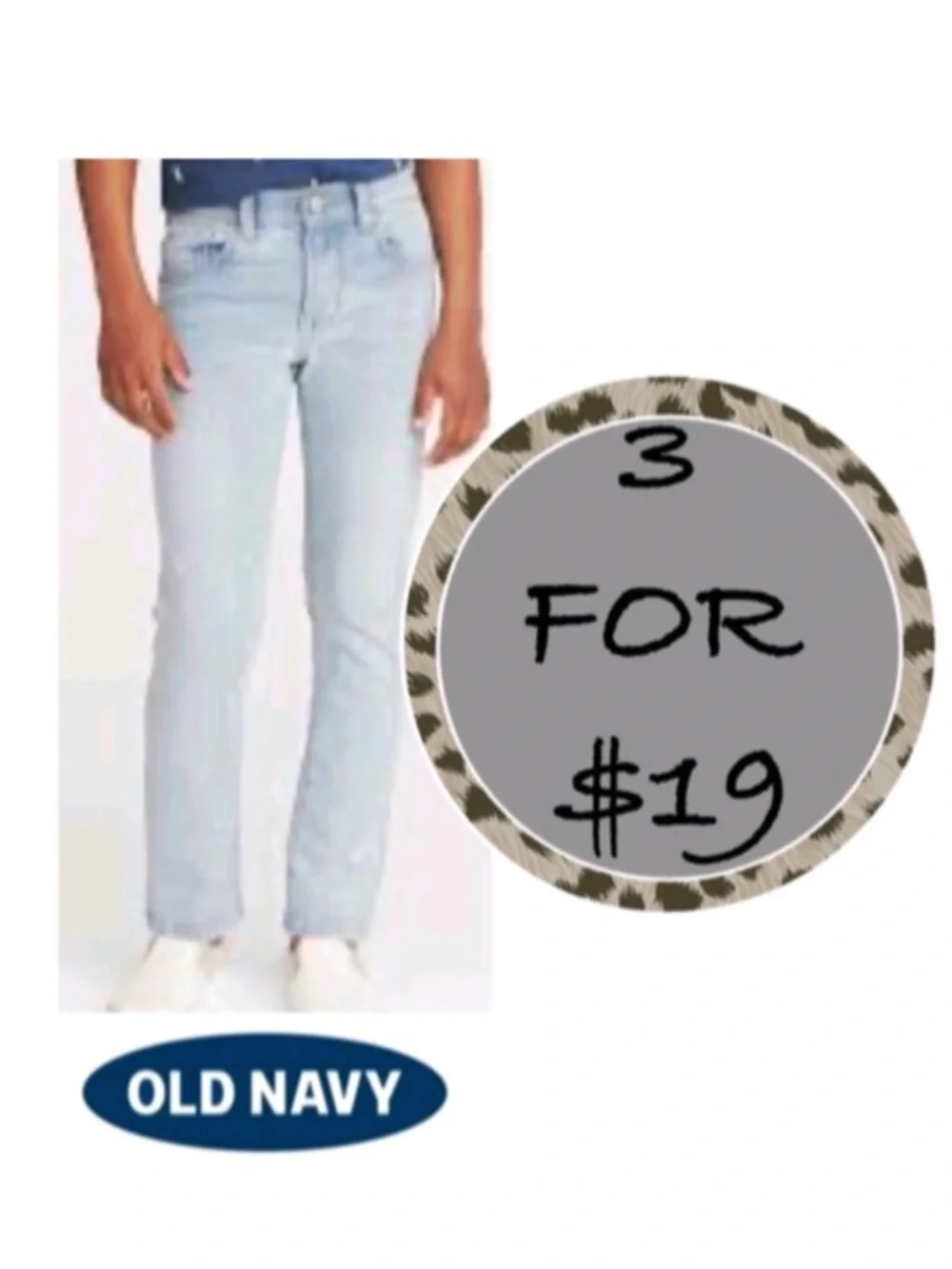 3/$19 Old Navy/Gap Relaxed Slim built-in-tough light wash jeans